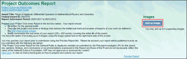 Project Outcomes Report